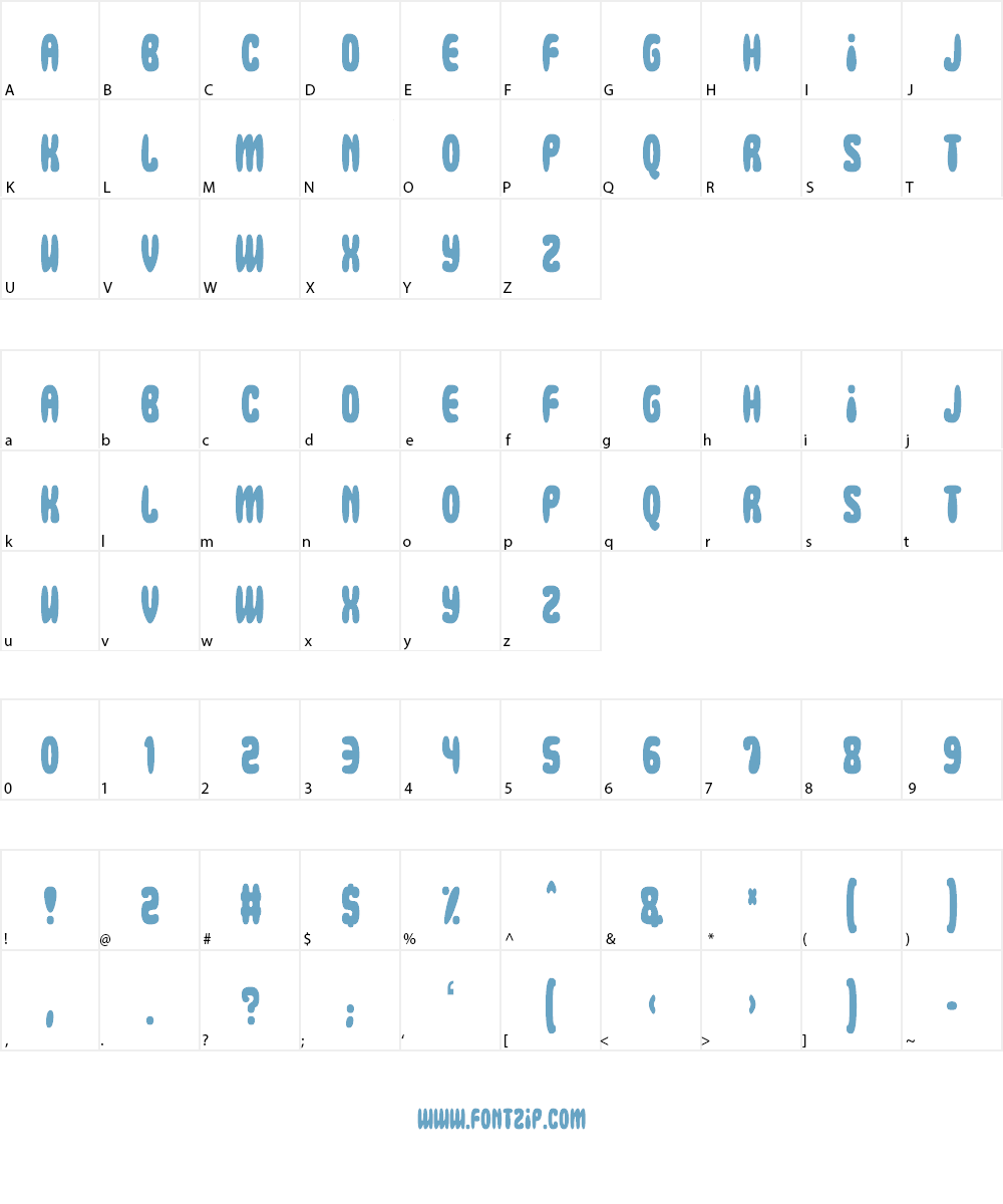 Squidgy Slimes Font Character